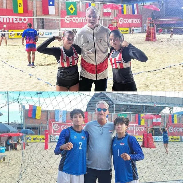 Selección de vóley playa con camisetas confeccionadas por Adonai